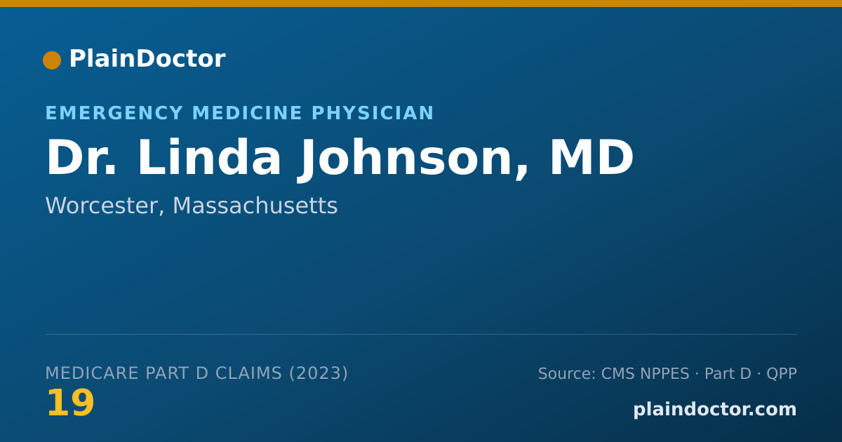 Shareable card for Linda Johnson, MD - Emergency Medicine Physician, Worcester, MA