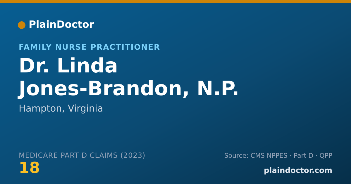 Shareable card for Linda Jones-Brandon, N.P. - Family Nurse Practitioner, Hampton, VA