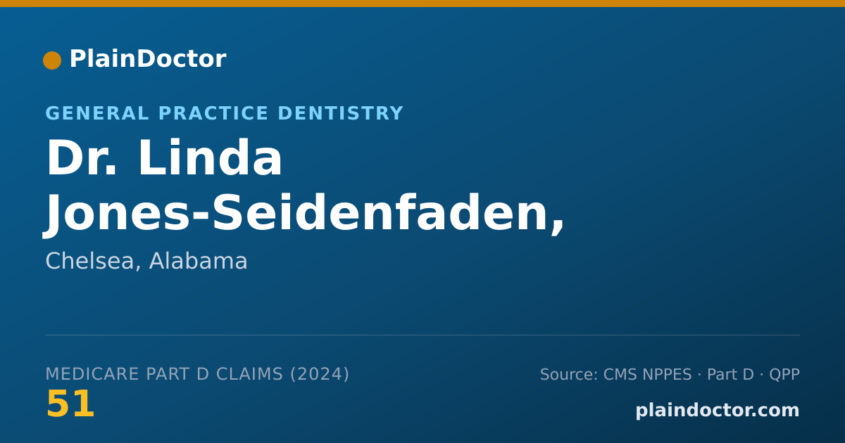 Shareable card for Linda Jones-Seidenfaden, D.M.D. - General Practice Dentistry, Chelsea, AL