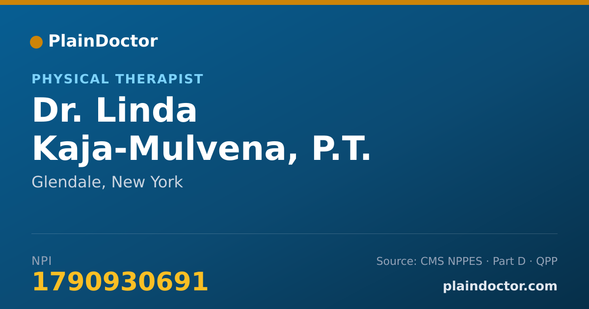 Shareable card for Linda Kaja-Mulvena, P.T. - Physical Therapist, Glendale, NY