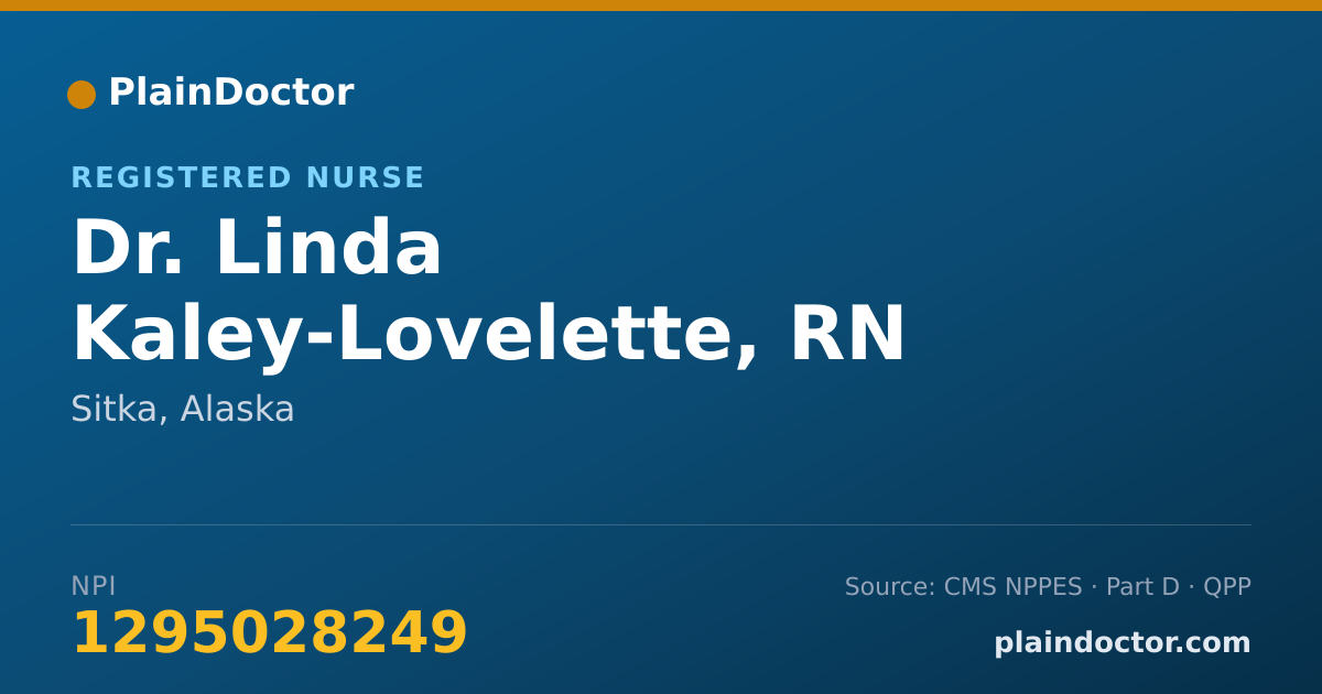 Shareable card for Linda Kaley-Lovelette, RN - Registered Nurse, Sitka, AK