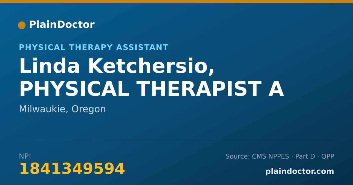 Shareable card for Linda Ketchersio, PHYSICAL THERAPIST A - Physical Therapy Assistant, Milwaukie, OR