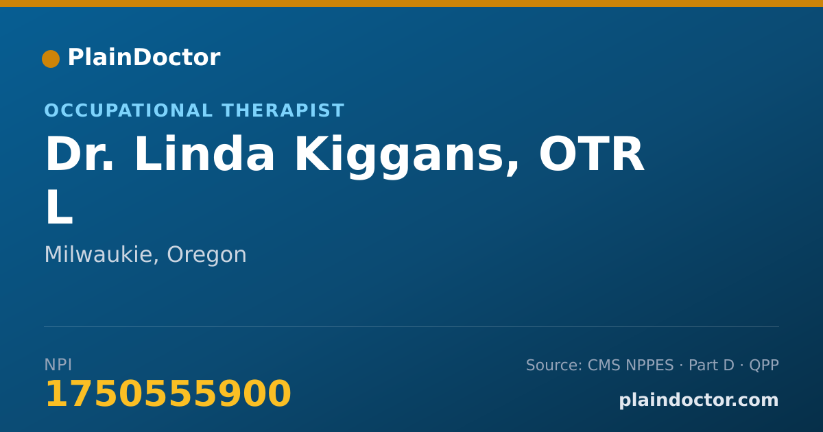 Shareable card for Linda Kiggans, OTR L - Occupational Therapist, Milwaukie, OR