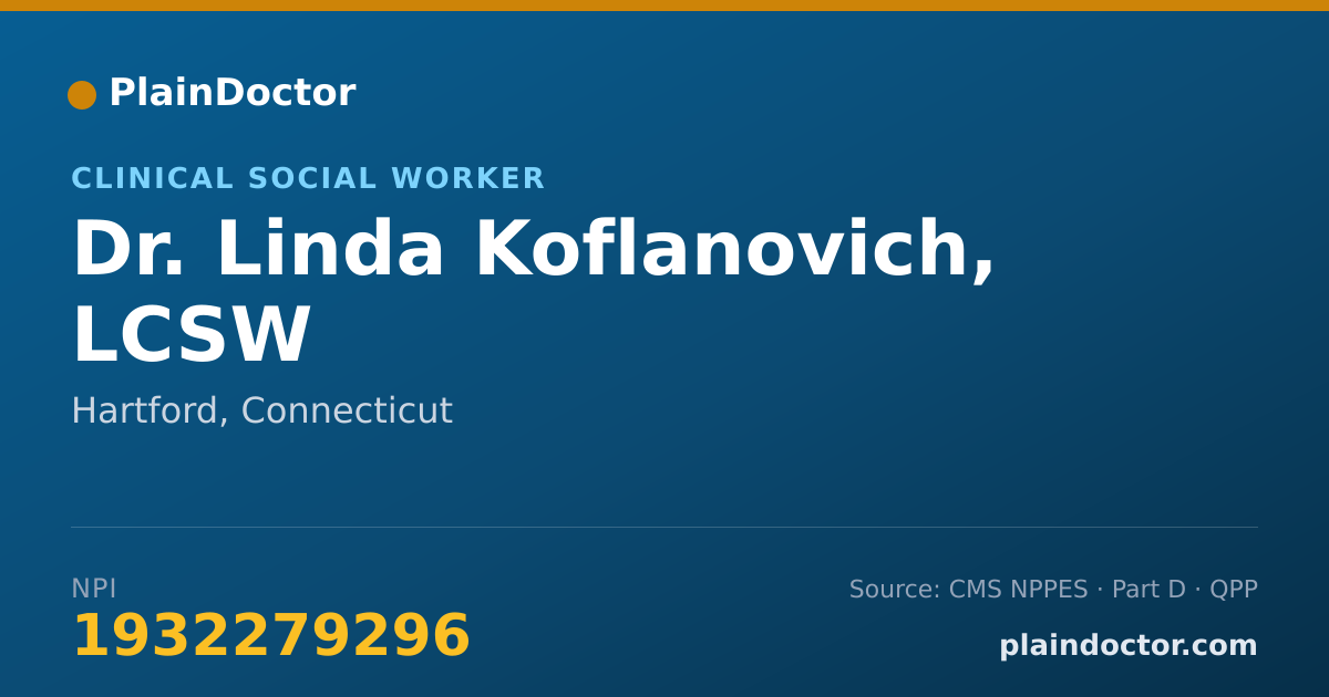 Shareable card for Linda Koflanovich, LCSW - Clinical Social Worker, Hartford, CT