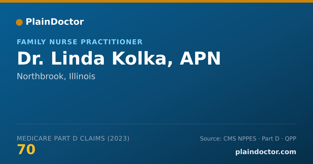 Shareable card for Linda Kolka, APN - Family Nurse Practitioner, Northbrook, IL