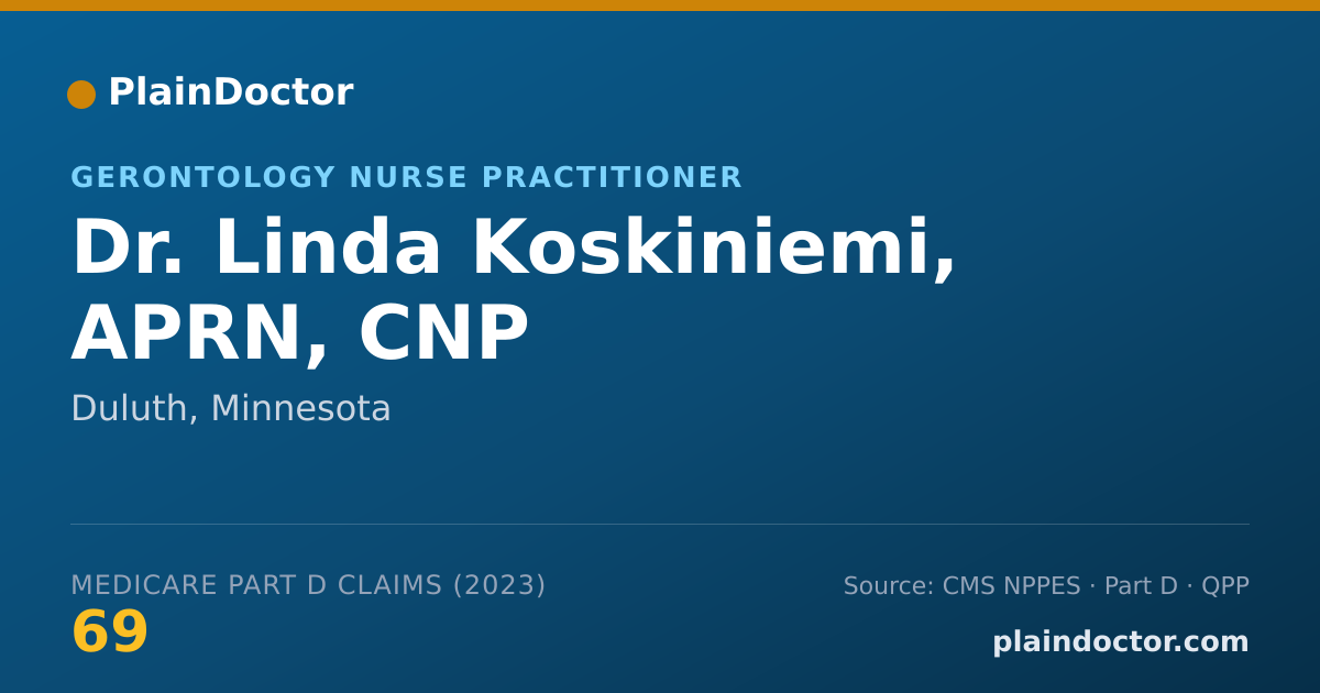 Shareable card for Linda Koskiniemi, APRN, CNP - Gerontology Nurse Practitioner, Duluth, MN