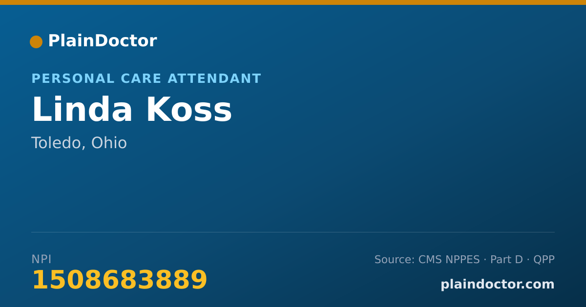 Shareable card for Linda Koss - Personal Care Attendant, Toledo, OH