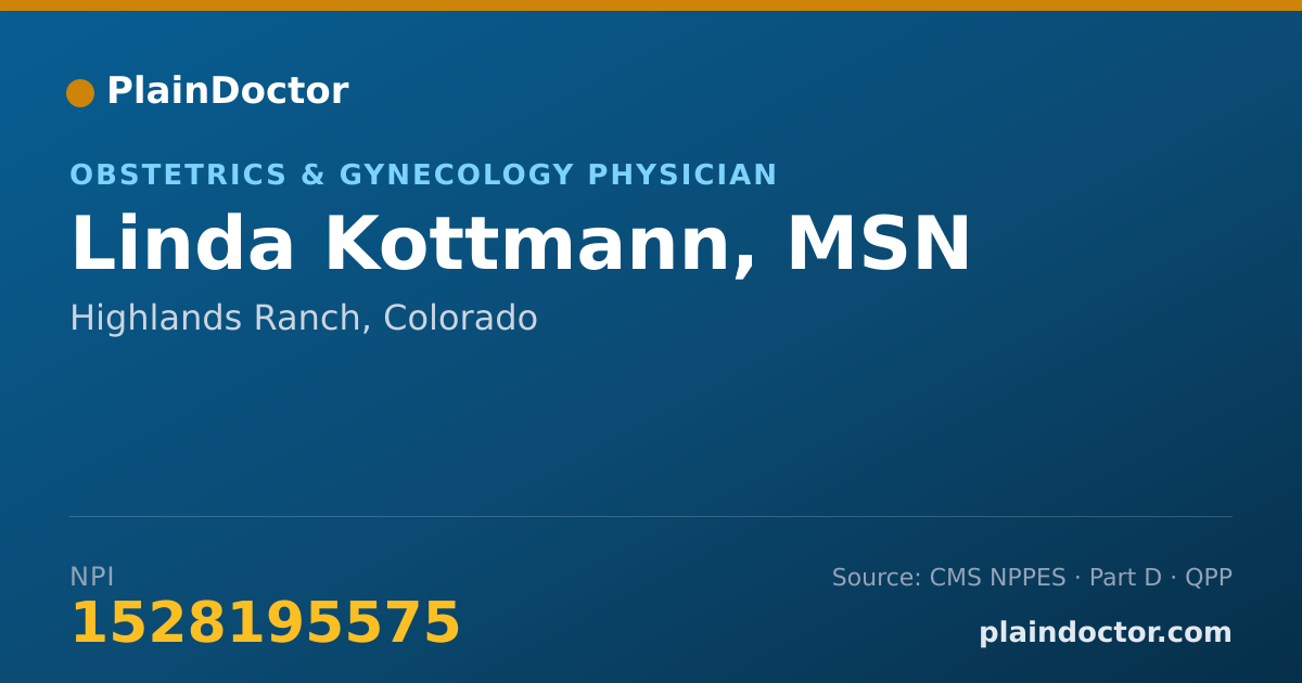 Shareable card for Linda Kottmann, MSN - Obstetrics & Gynecology Physician, Highlands Ranch, CO