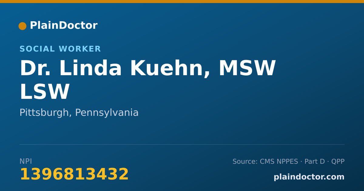 Shareable card for Linda Kuehn, MSW LSW - Social Worker, Pittsburgh, PA