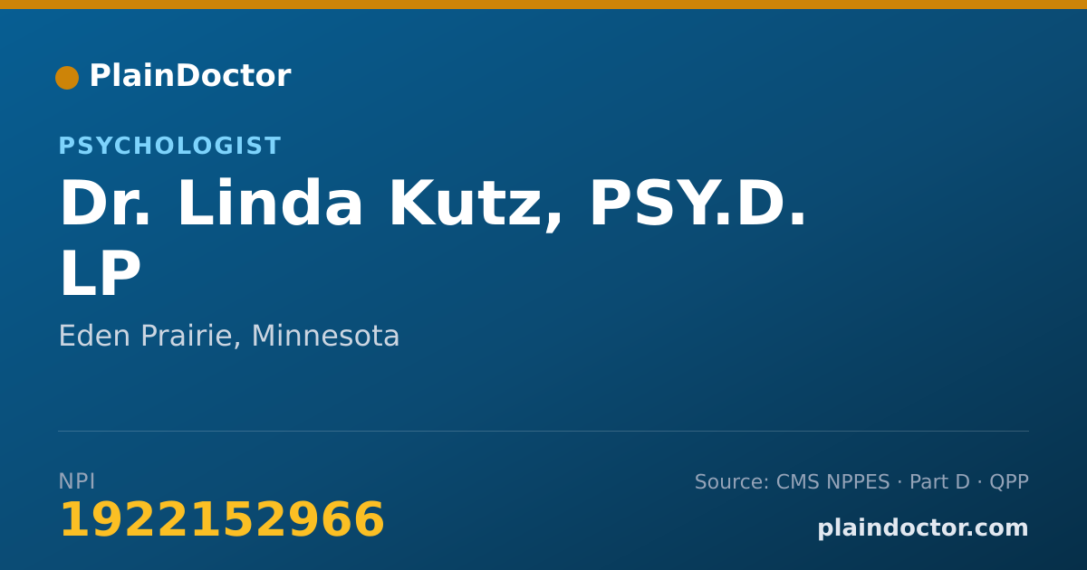 Shareable card for Linda Kutz, PSY.D. LP - Psychologist, Eden Prairie, MN