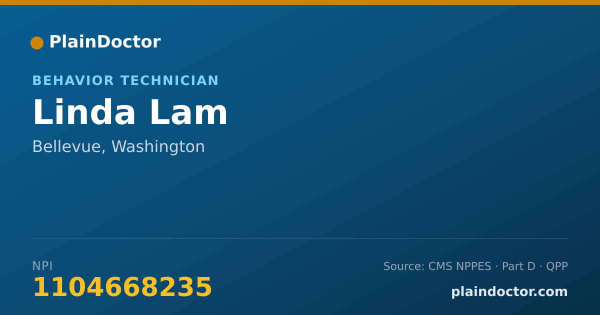 Shareable card for Linda Lam - Behavior Technician, Bellevue, WA