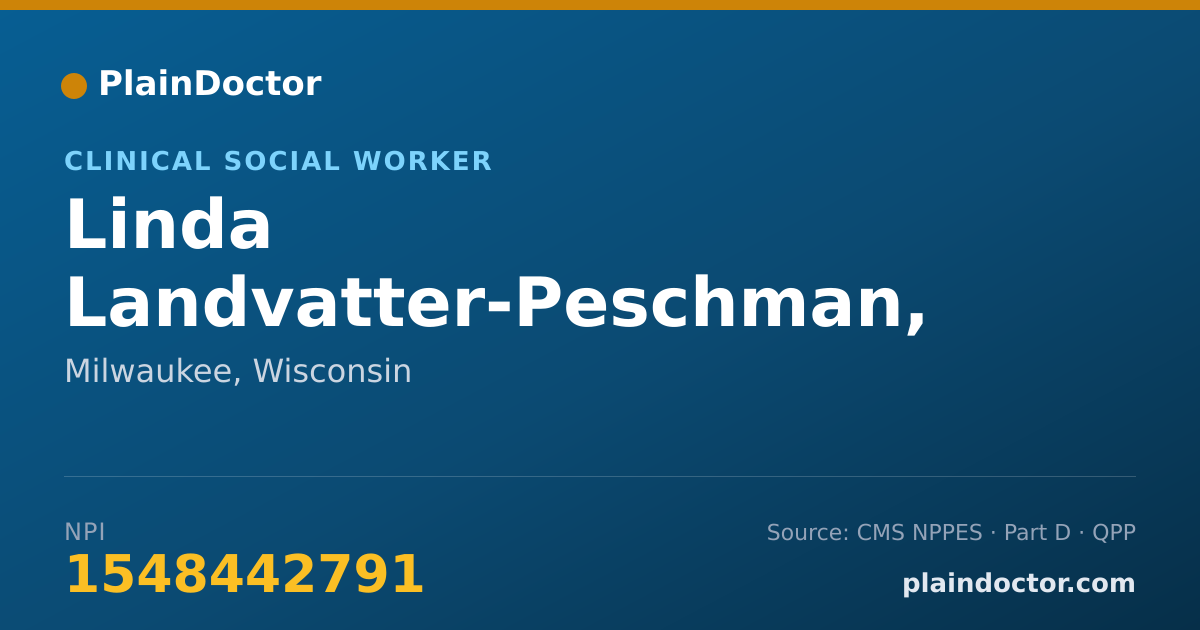 Shareable card for Linda Landvatter-Peschman, LCSW, LMFT, CEAP - Clinical Social Worker, Milwaukee, WI