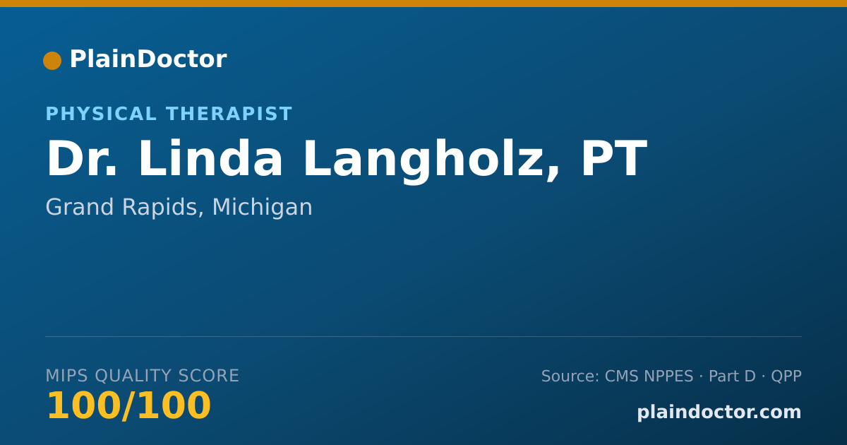 Shareable card for Linda Langholz, PT - Physical Therapist, Grand Rapids, MI