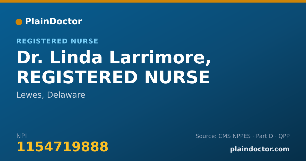 Shareable card for Linda Larrimore, REGISTERED NURSE - Registered Nurse, Lewes, DE