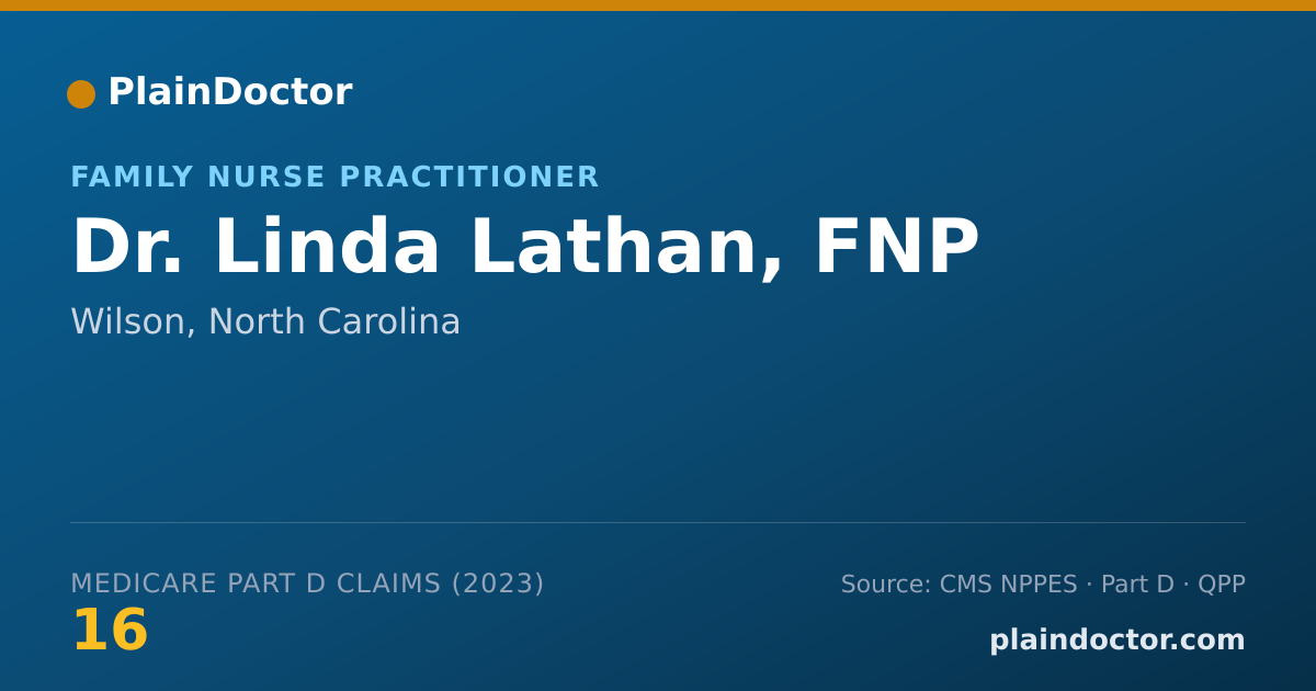 Shareable card for Linda Lathan, FNP - Family Nurse Practitioner, Wilson, NC