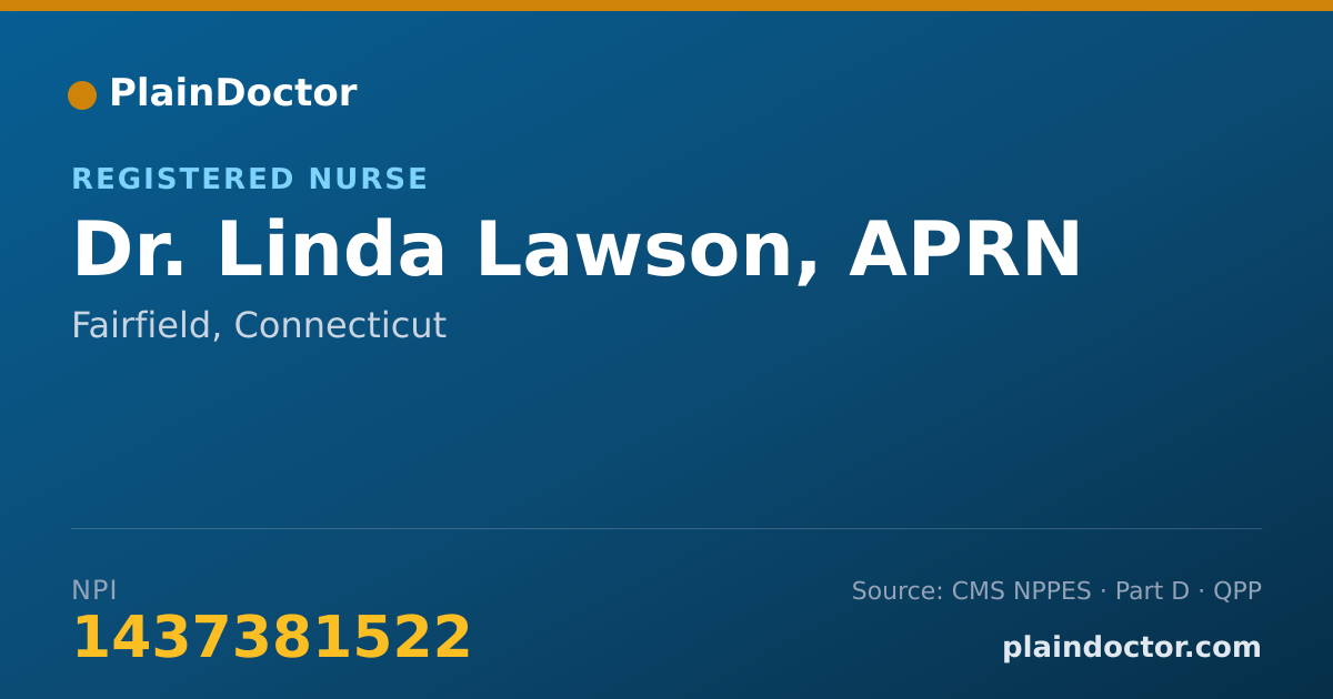Shareable card for Linda Lawson, APRN - Registered Nurse, Fairfield, CT