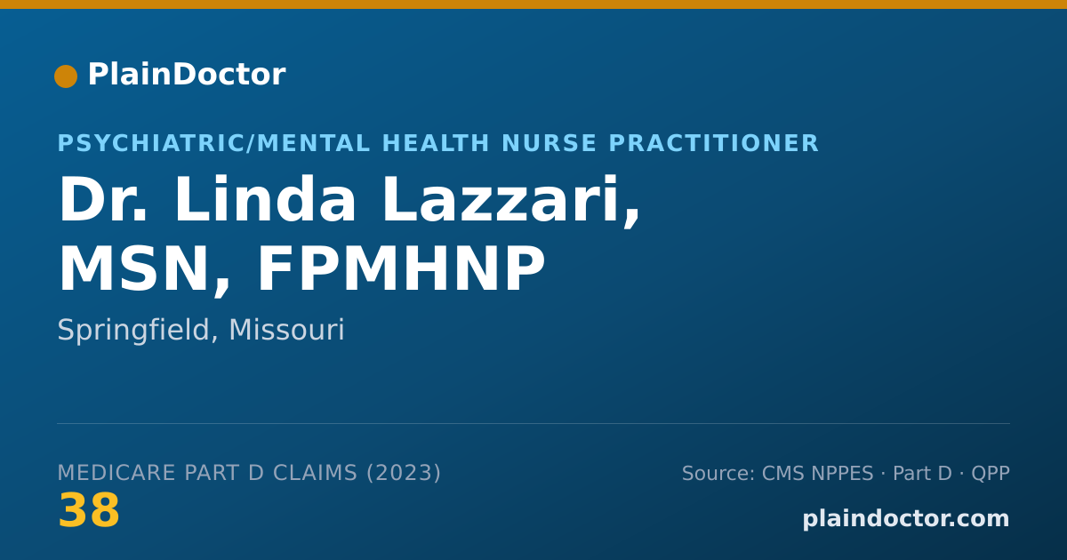 Shareable card for Linda Lazzari, MSN, FPMHNP - Psychiatric/Mental Health Nurse Practitioner, Springfield, MO
