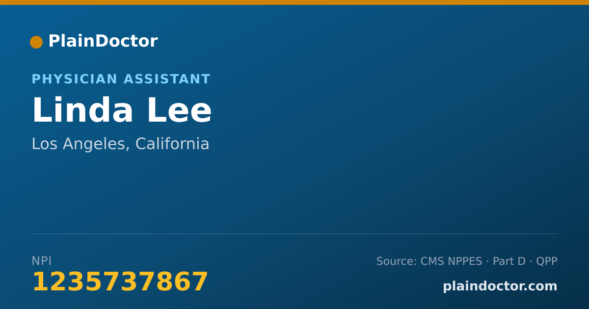 Shareable card for Linda Lee - Physician Assistant, Los Angeles, CA