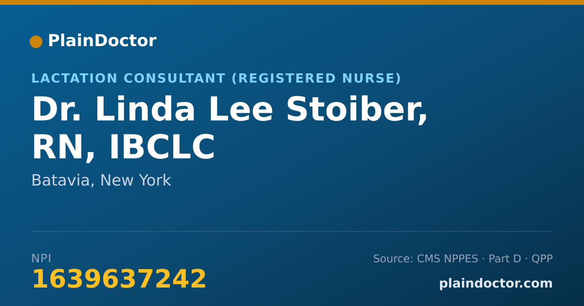 Shareable card for Linda Lee Stoiber, RN, IBCLC - Lactation Consultant (Registered Nurse), Batavia, NY