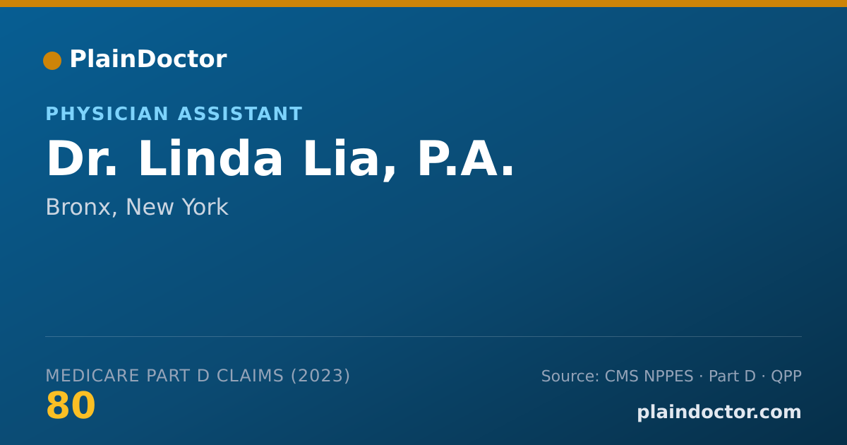 Shareable card for Linda Lia, P.A. - Physician Assistant, Bronx, NY