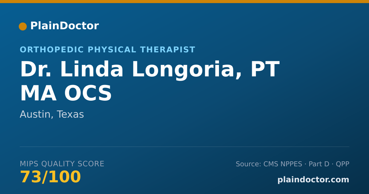 Shareable card for Linda Longoria, PT MA OCS - Orthopedic Physical Therapist, Austin, TX