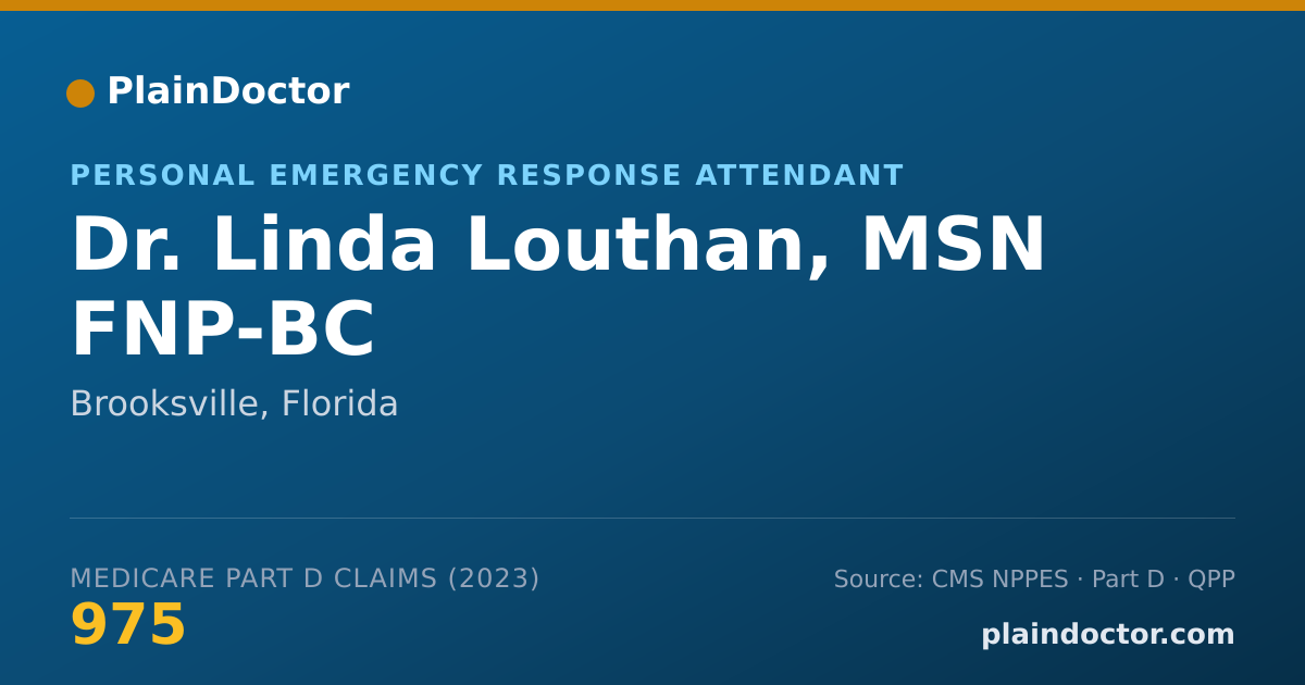 Shareable card for Linda Louthan, MSN FNP-BC - Personal Emergency Response Attendant, Brooksville, FL