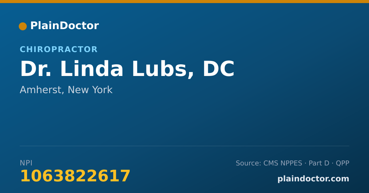 Shareable card for Linda Lubs, DC - Chiropractor, Amherst, NY