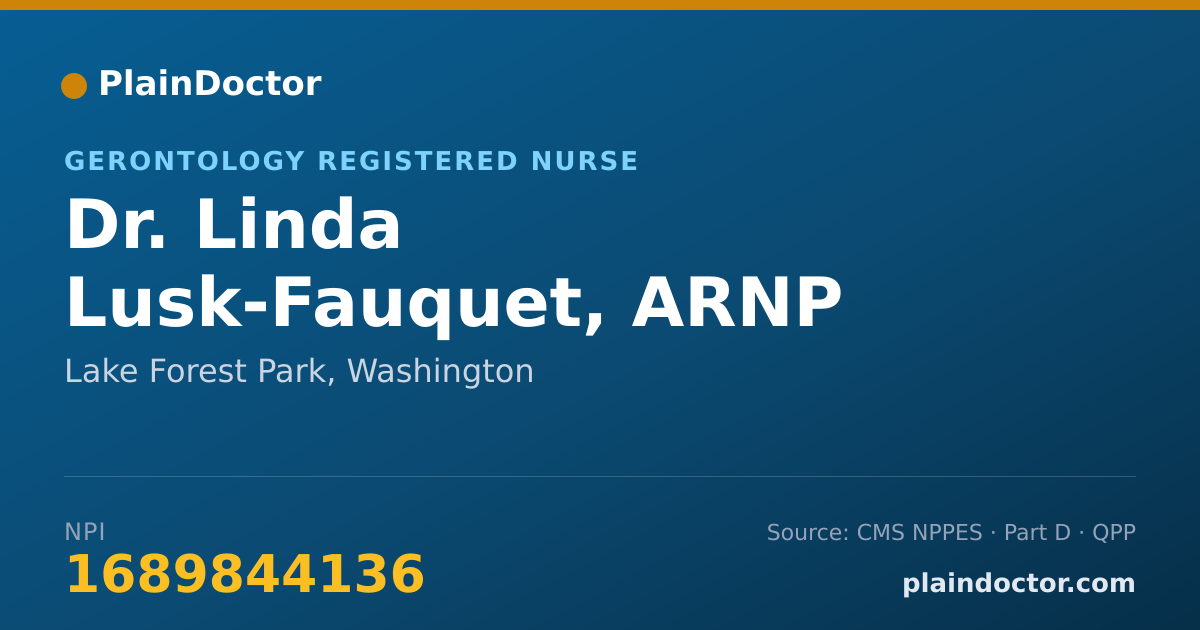 Shareable card for Linda Lusk-Fauquet, ARNP - Gerontology Registered Nurse, Lake Forest Park, WA