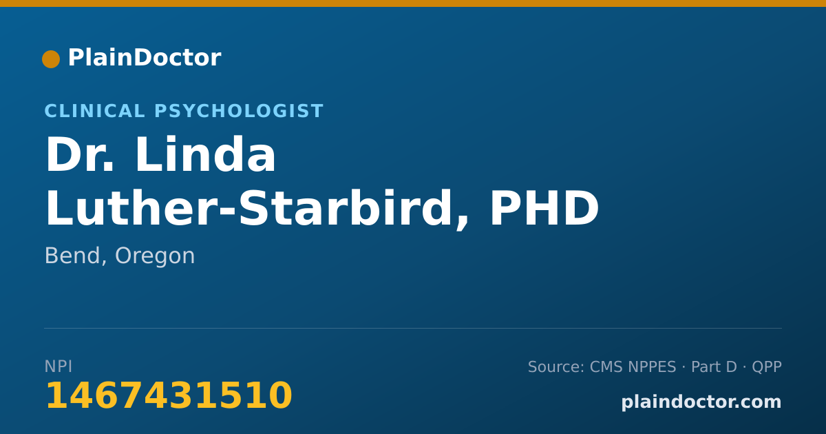 Shareable card for Linda Luther-Starbird, PHD - Clinical Psychologist, Bend, OR