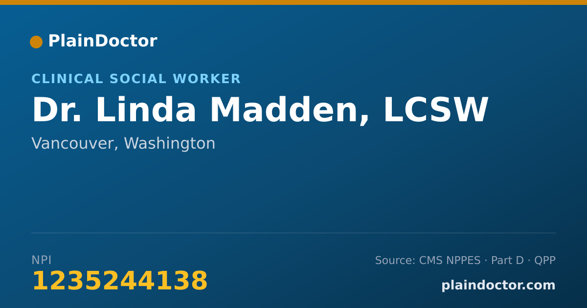 Shareable card for Linda Madden, LCSW - Clinical Social Worker, Vancouver, WA