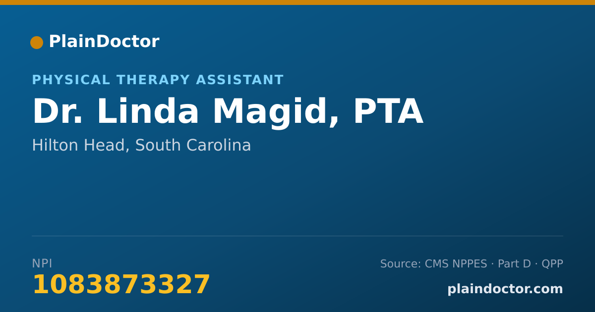 Shareable card for Linda Magid, PTA - Physical Therapy Assistant, Hilton Head, SC
