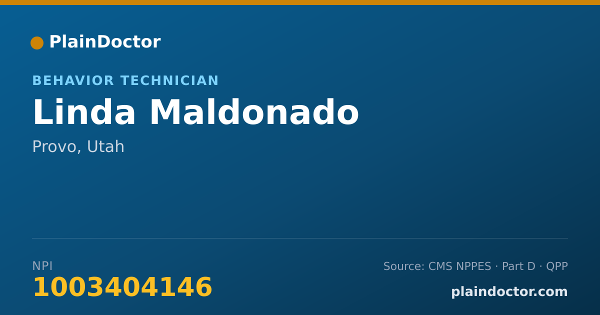 Shareable card for Linda Maldonado - Behavior Technician, Provo, UT