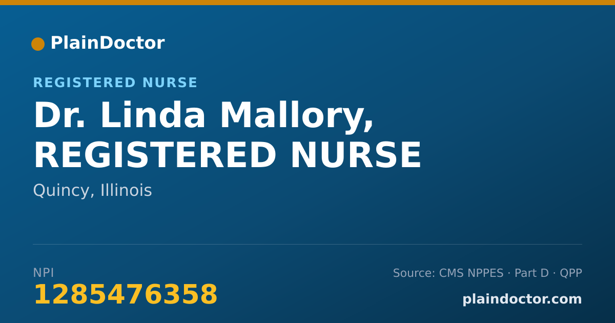 Shareable card for Linda Mallory, REGISTERED NURSE - Registered Nurse, Quincy, IL