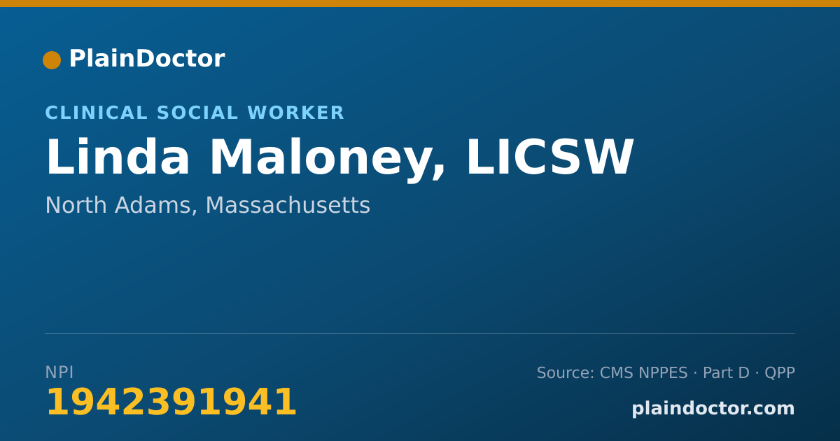 Shareable card for Linda Maloney, LICSW - Clinical Social Worker, North Adams, MA