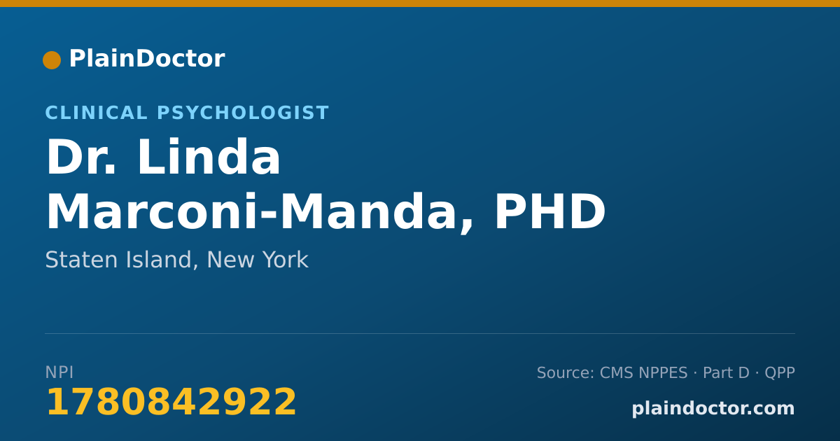 Shareable card for Linda Marconi-Manda, PHD - Clinical Psychologist, Staten Island, NY