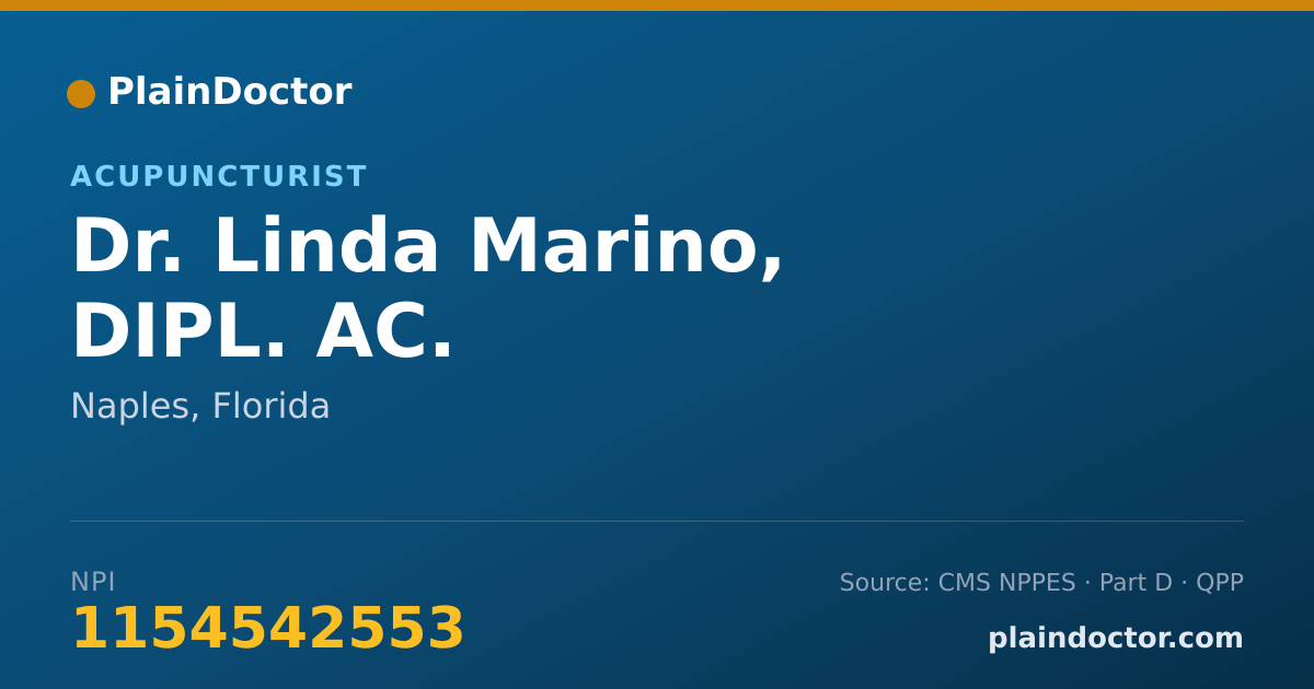 Shareable card for Linda Marino, DIPL. AC. - Acupuncturist, Naples, FL