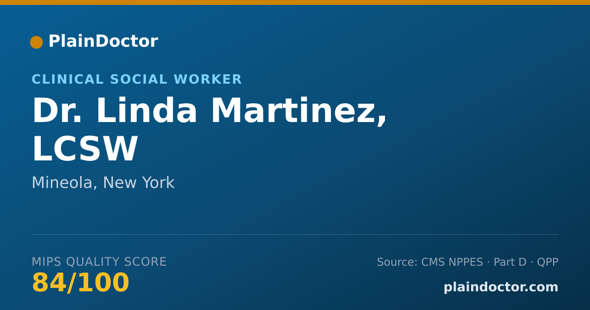 Shareable card for Linda Martinez, LCSW - Clinical Social Worker, Mineola, NY