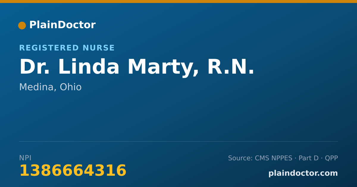 Shareable card for Linda Marty, R.N. - Registered Nurse, Medina, OH