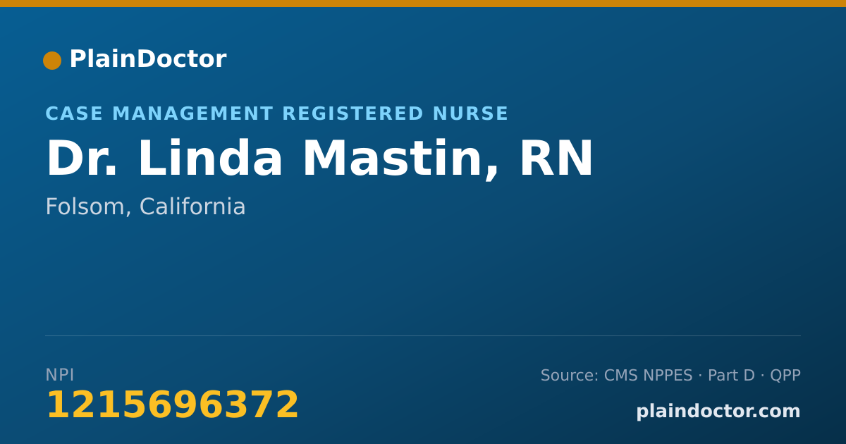Shareable card for Linda Mastin, RN - Case Management Registered Nurse, Folsom, CA