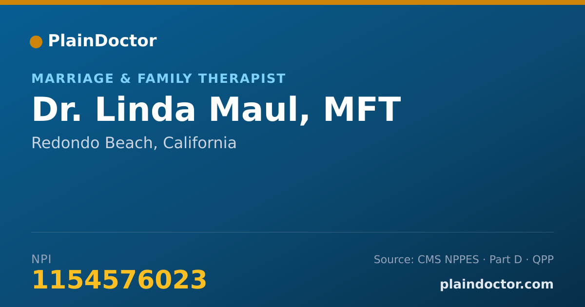 Shareable card for Linda Maul, MFT - Marriage & Family Therapist, Redondo Beach, CA