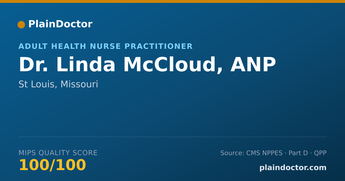 Shareable card for Linda McCloud, ANP - Adult Health Nurse Practitioner, St Louis, MO