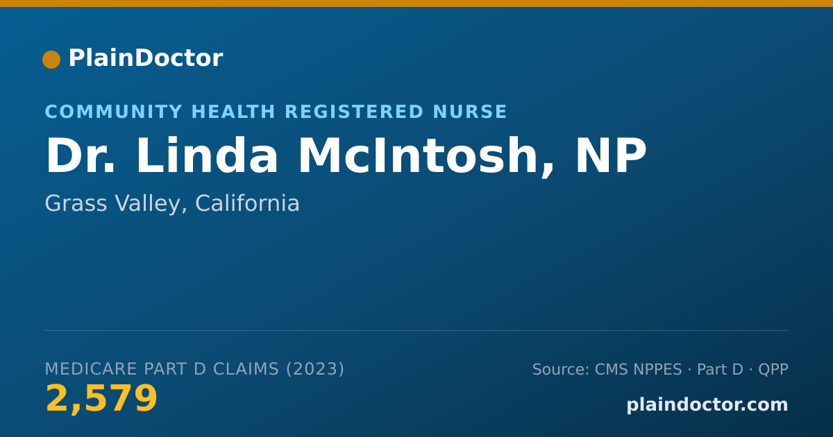 Shareable card for Linda McIntosh, NP - Community Health Registered Nurse, Grass Valley, CA