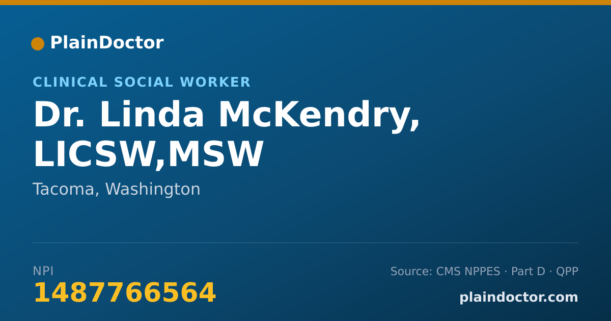 Shareable card for Linda McKendry, LICSW,MSW - Clinical Social Worker, Tacoma, WA
