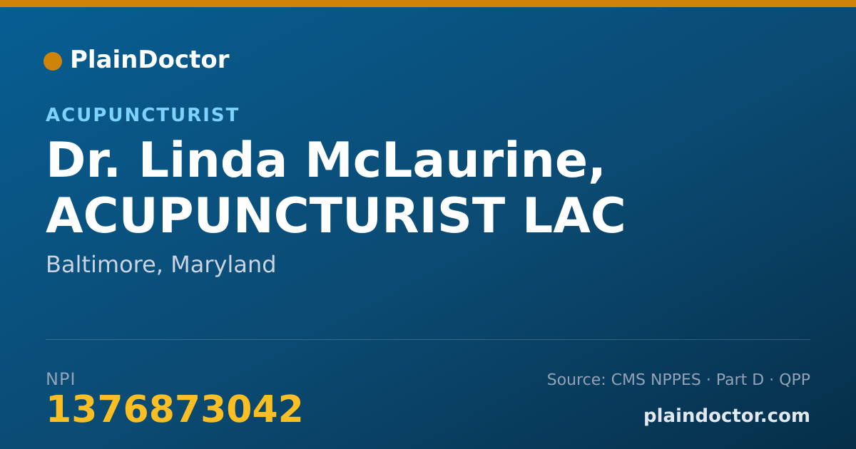 Shareable card for Linda McLaurine, ACUPUNCTURIST LAC - Acupuncturist, Baltimore, MD