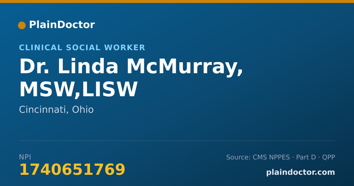 Shareable card for Linda McMurray, MSW,LISW - Clinical Social Worker, Cincinnati, OH