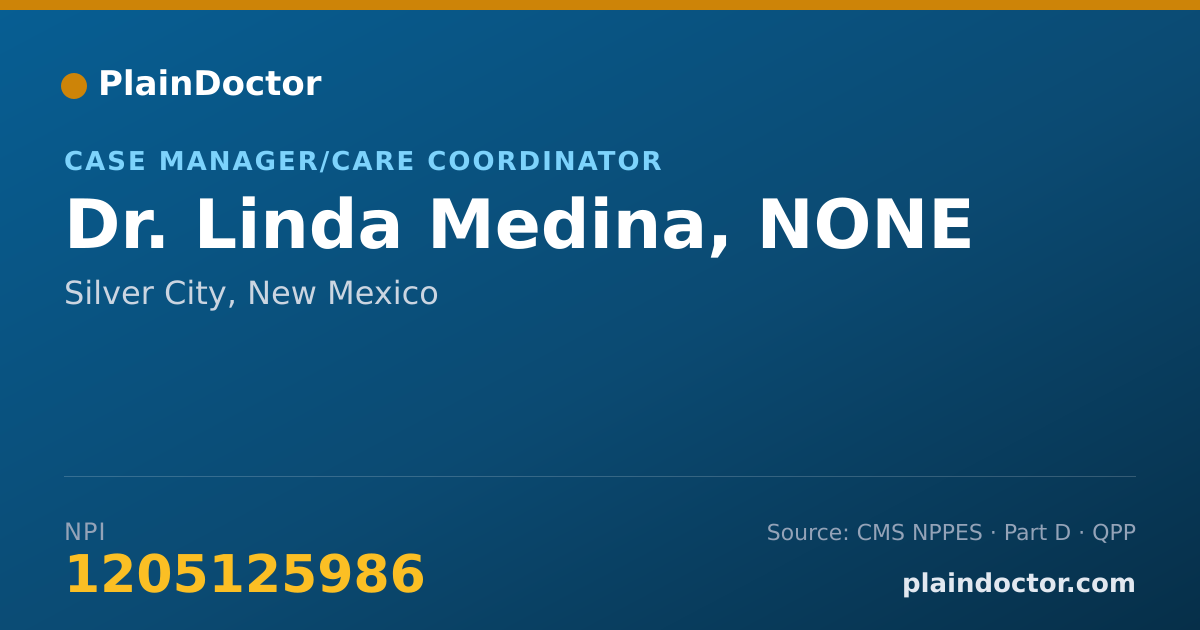 Shareable card for Linda Medina, NONE - Case Manager/Care Coordinator, Silver City, NM