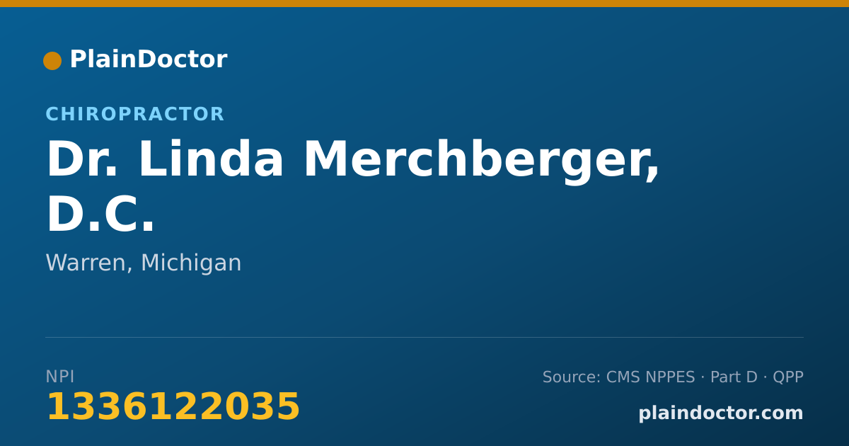 Shareable card for Linda Merchberger, D.C. - Chiropractor, Warren, MI