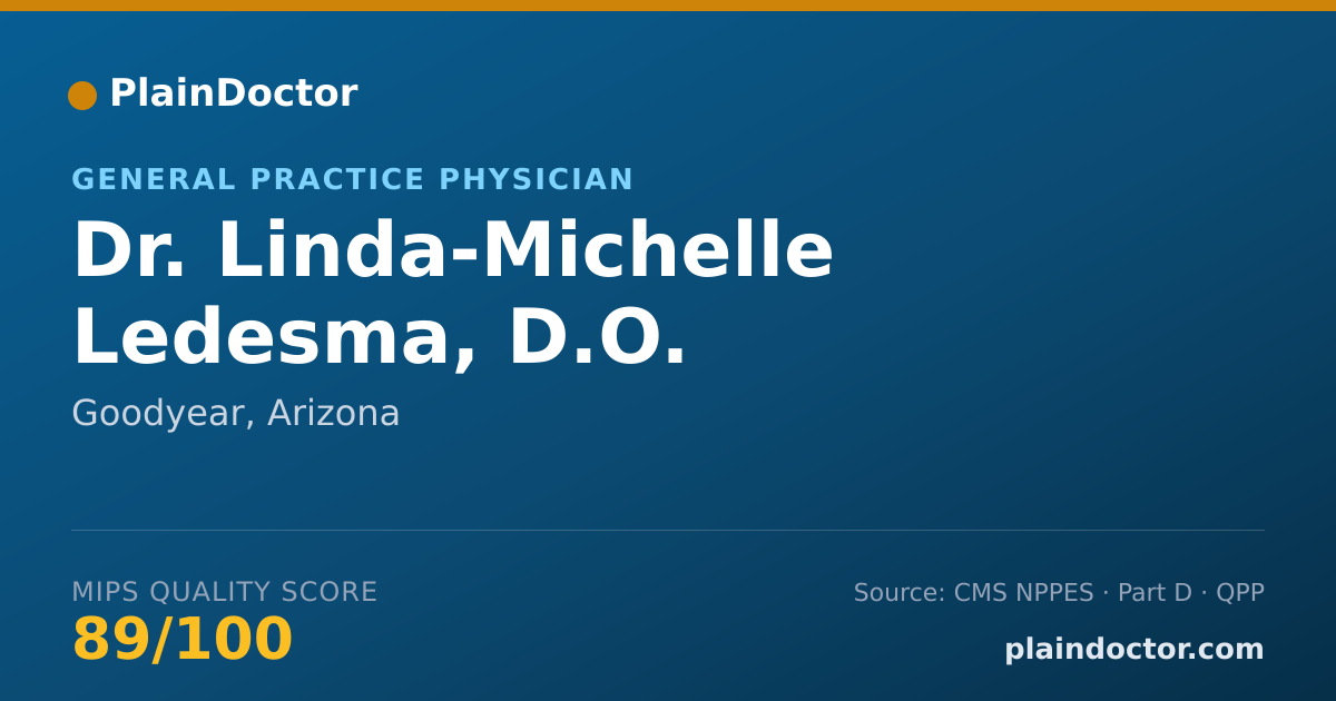 Shareable card for Linda-Michelle Ledesma, D.O. - General Practice Physician, Goodyear, AZ