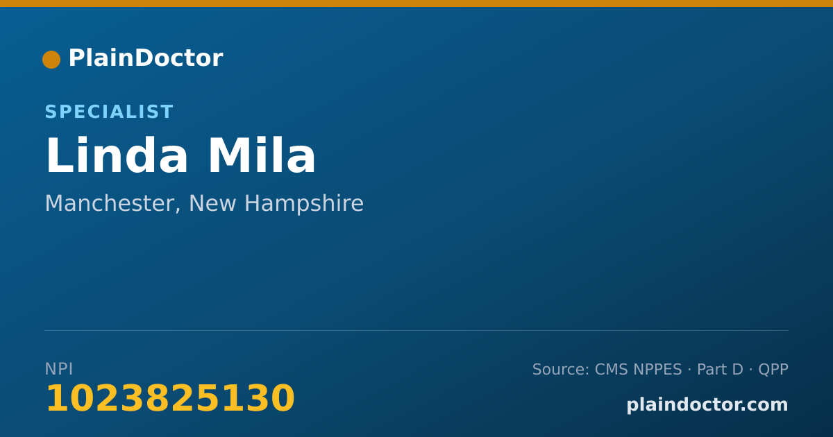 Shareable card for Linda Mila - Specialist, Manchester, NH