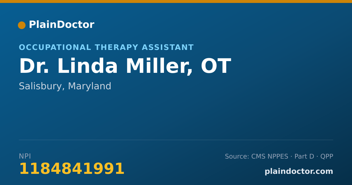 Shareable card for Linda Miller, OT - Occupational Therapy Assistant, Salisbury, MD